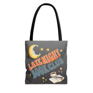 Late Night Book Club Polyester Tote Bag