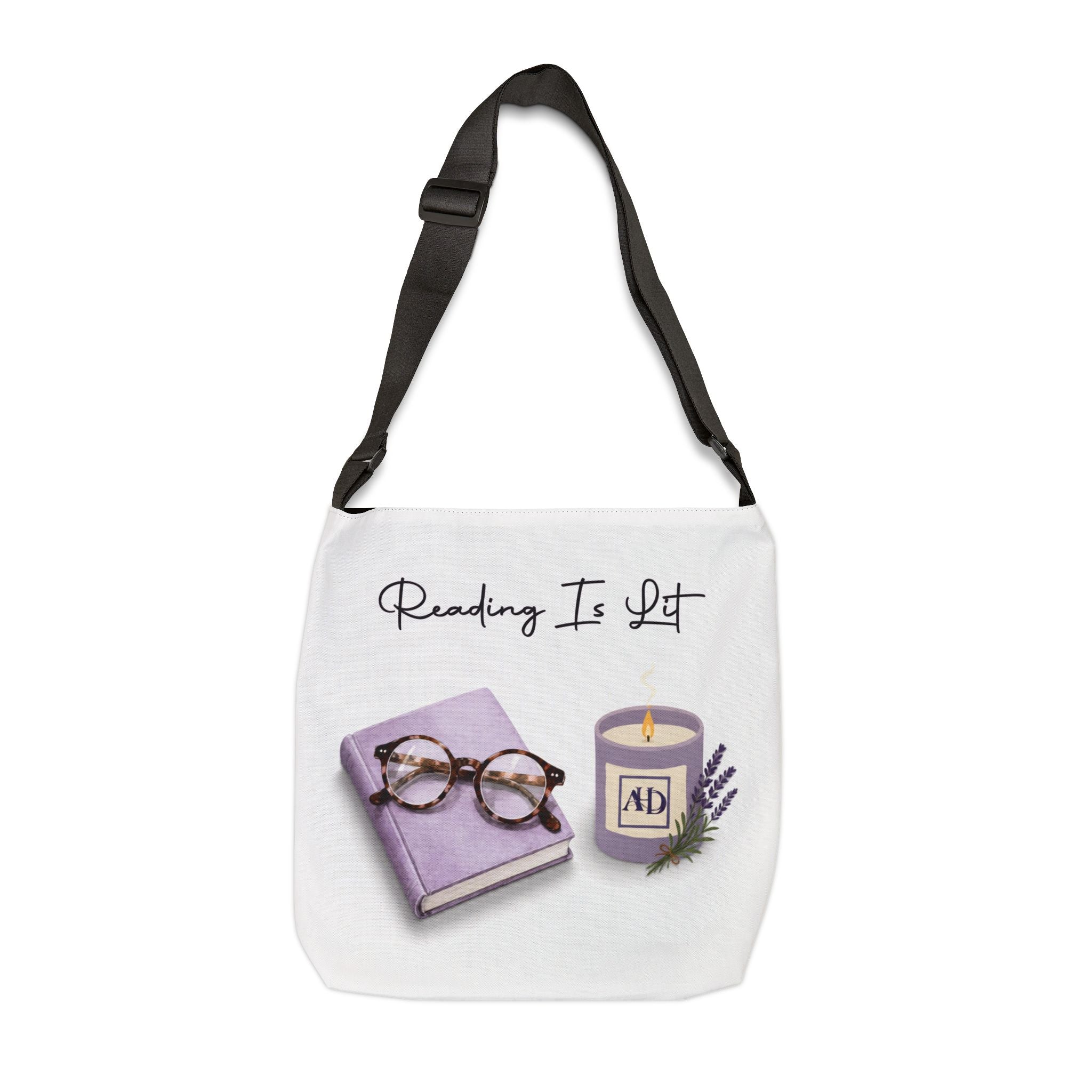 Reading Is Lit Adjustable Tote Bag