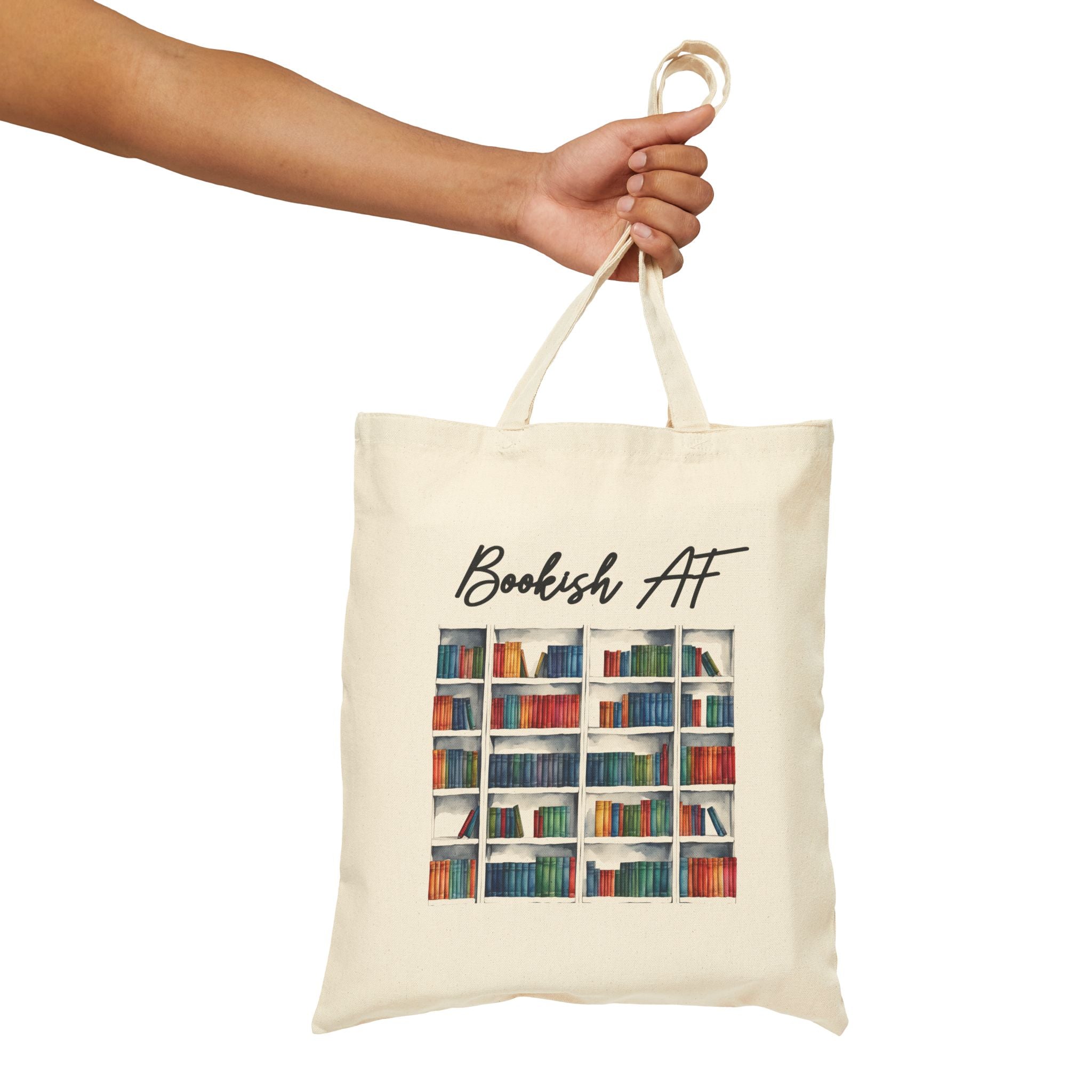 Bookish AF Canvas Tote Bag — Library Print Reusable Book Lover Gift - Image 6