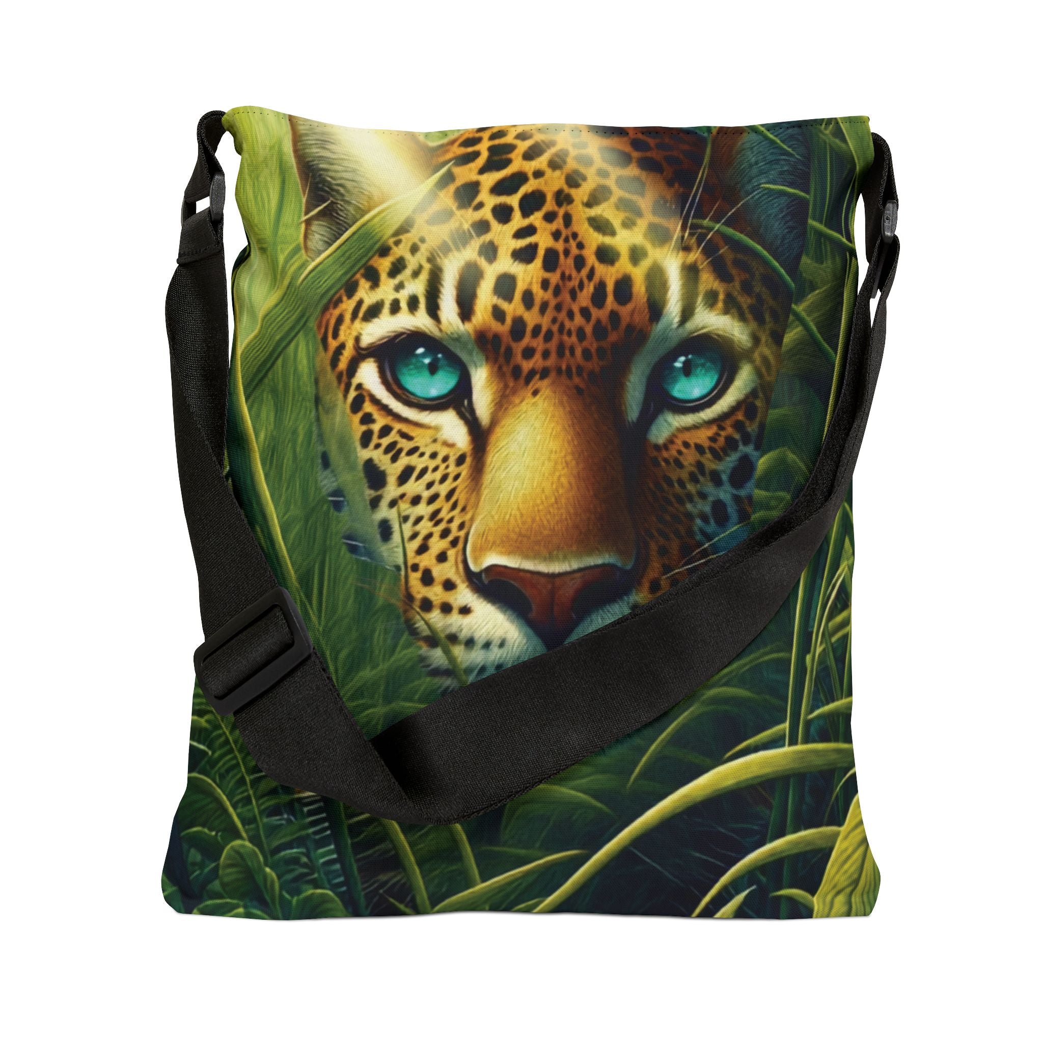 Leopard Gaze Adjustable Tote Bag — Jungle Wildlife Print Shoulder Bag - Image 4