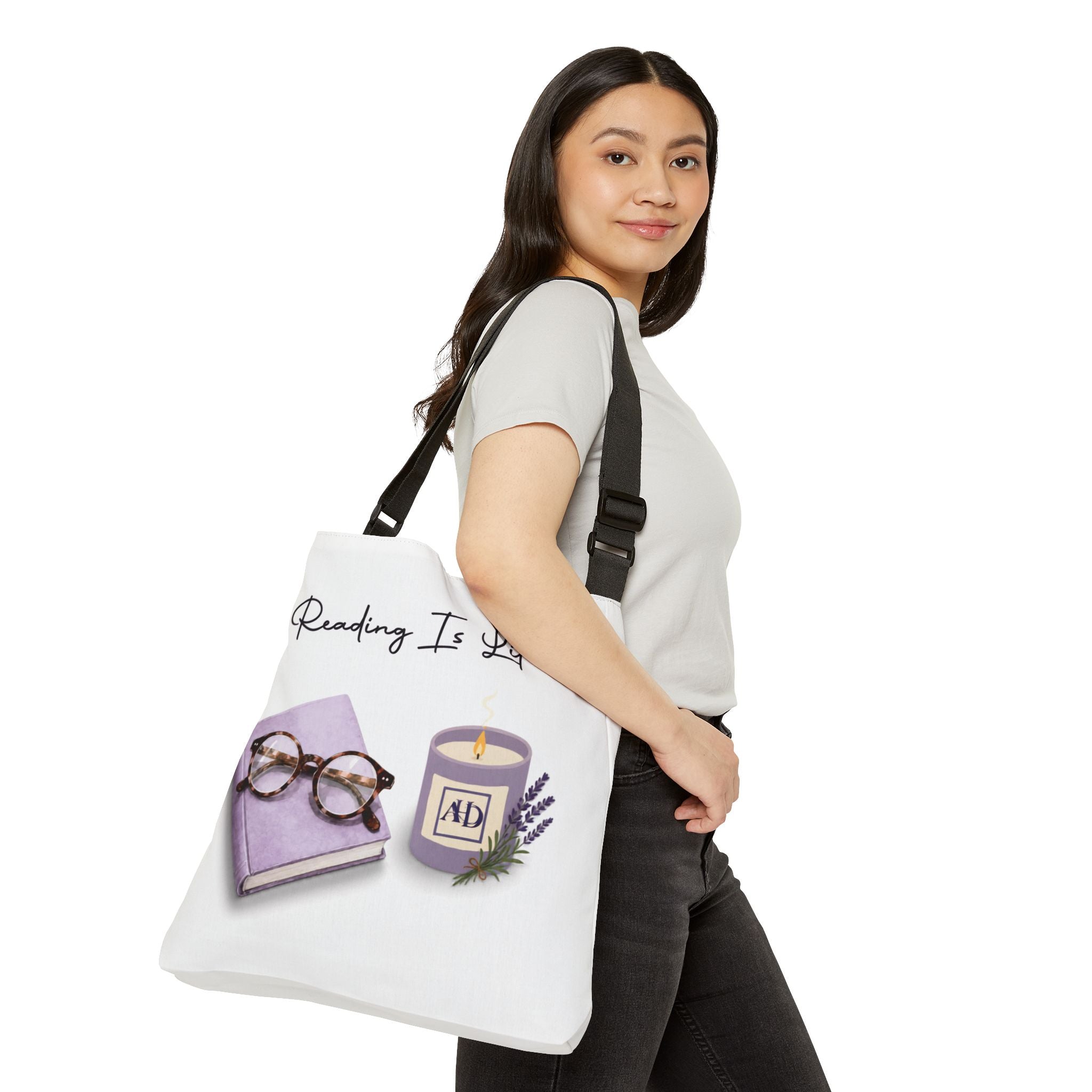 Reading Is Lit Adjustable Tote Bag - Image 8