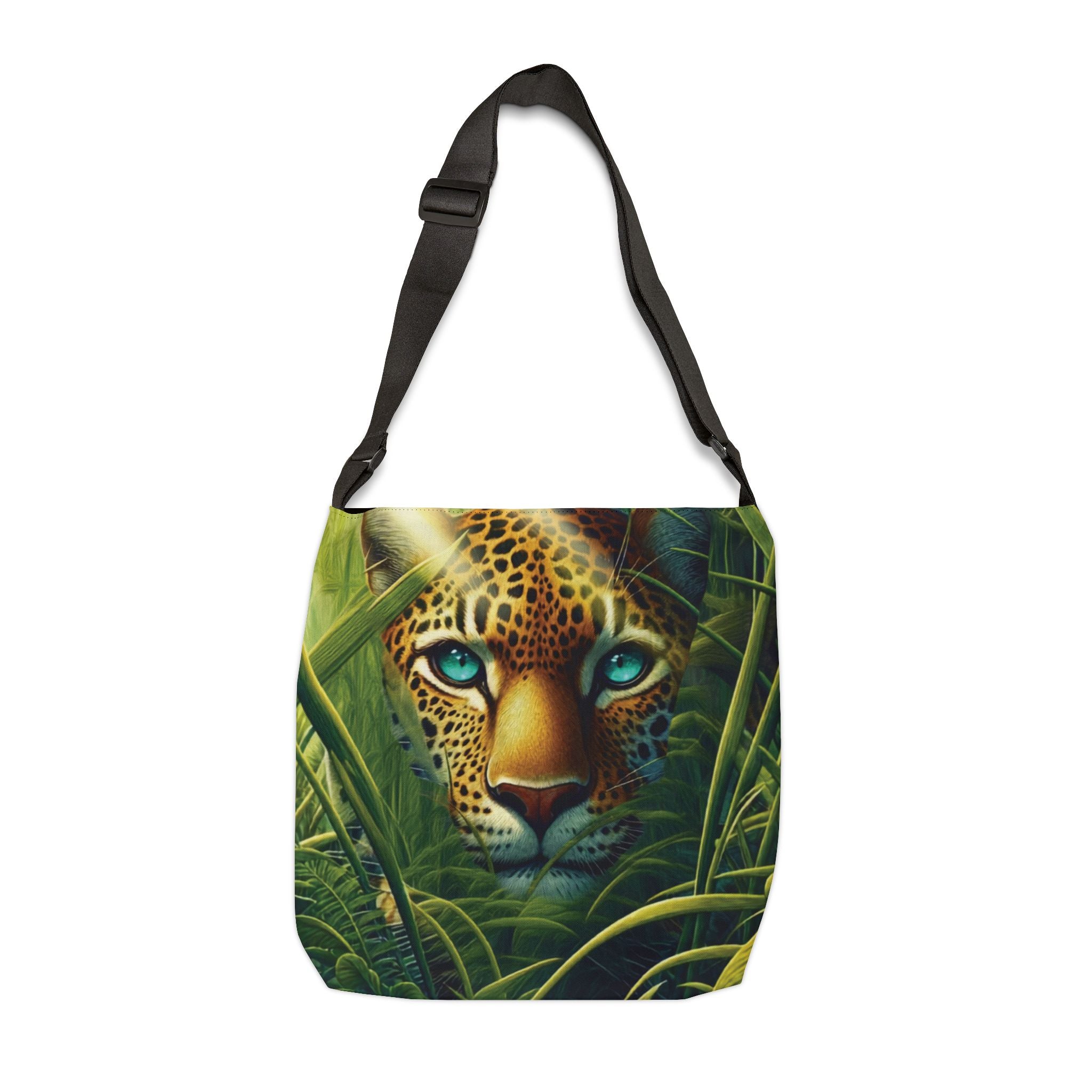 Leopard Gaze Adjustable Tote Bag — Jungle Wildlife Print Shoulder Bag - Image 3