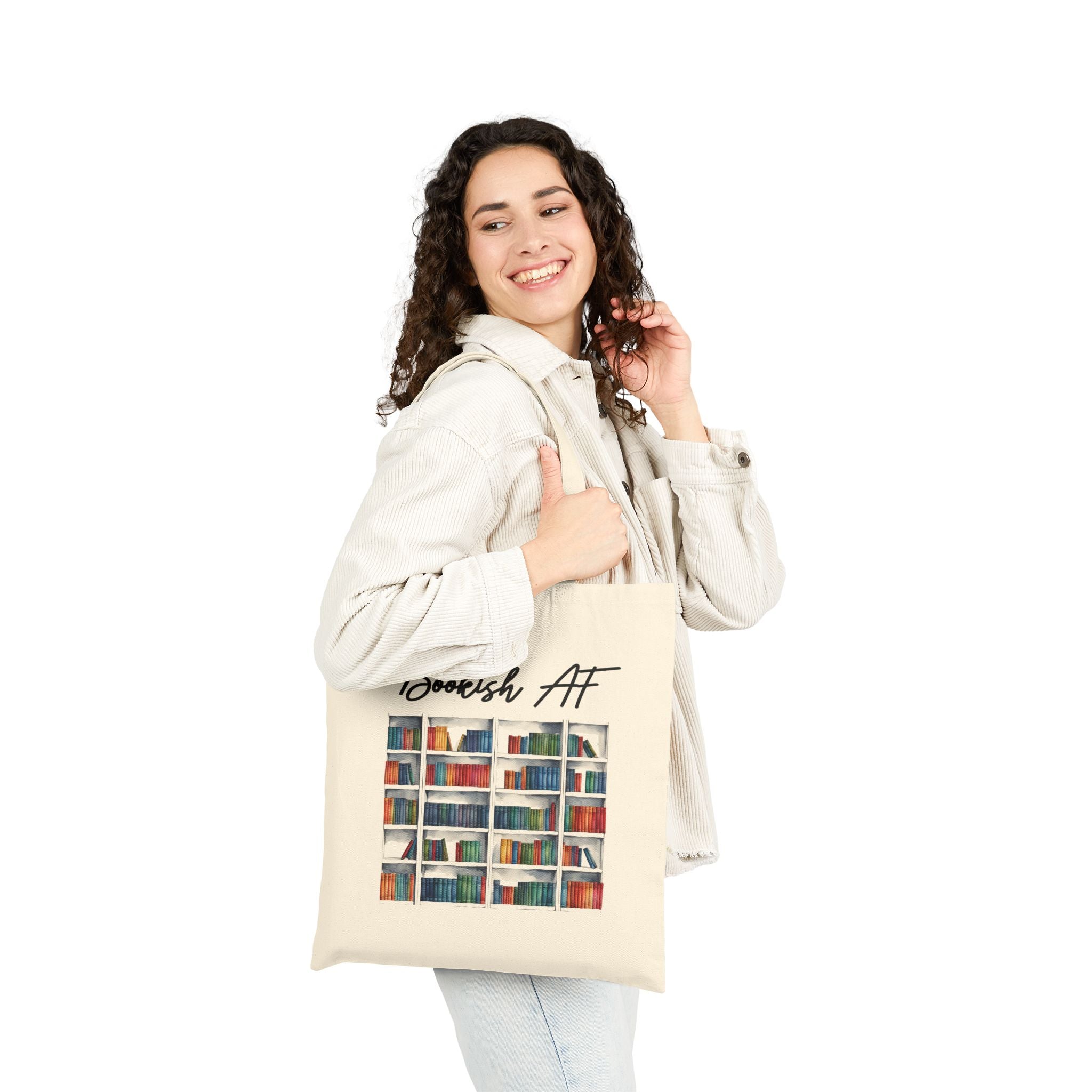 Bookish AF Canvas Tote Bag — Library Print Reusable Book Lover Gift - Image 5