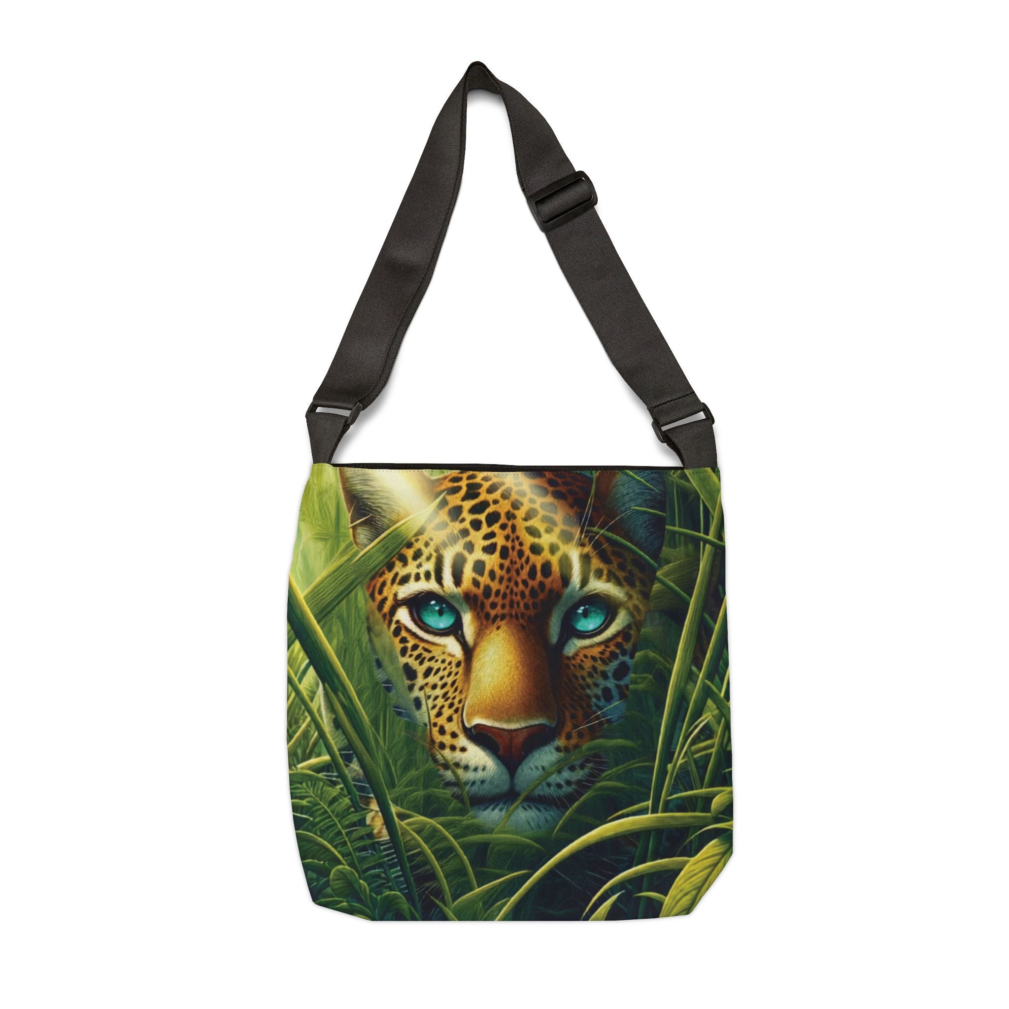 Leopard Gaze Adjustable Tote Bag — Jungle Wildlife Print Shoulder Bag - Image 6