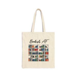 Bookish AF Canvas Tote Bag — Library Print Reusable Book Lover Gift