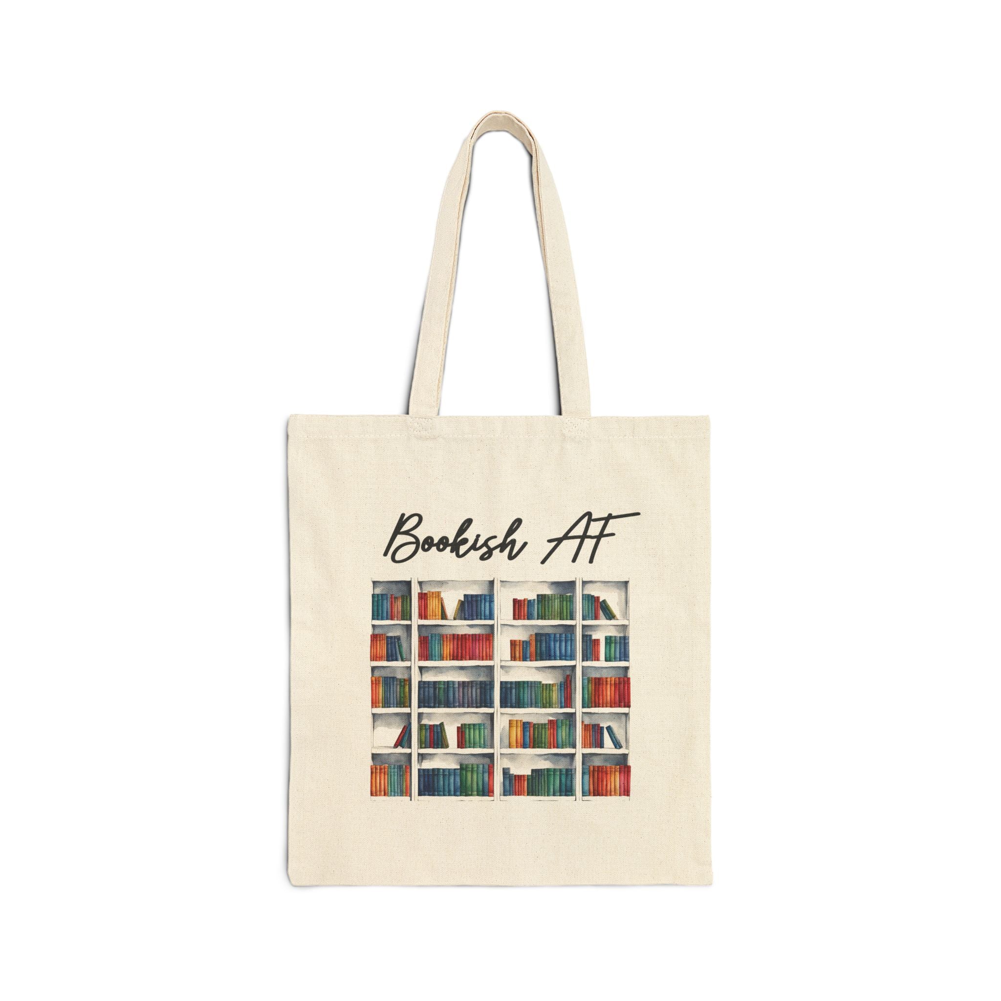 Bookish AF Canvas Tote Bag — Library Print Reusable Book Lover Gift