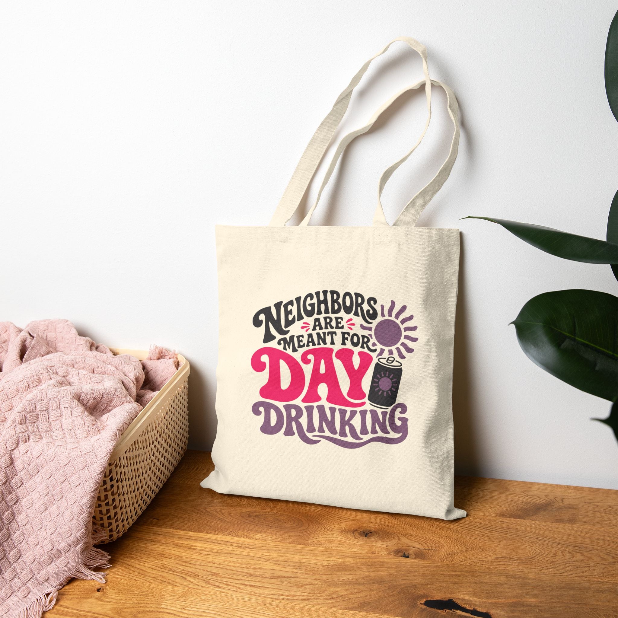 Fleming Island | Neighbors Are Meant for Day Drinking Canvas Tote | Clay County Collection - Image 4