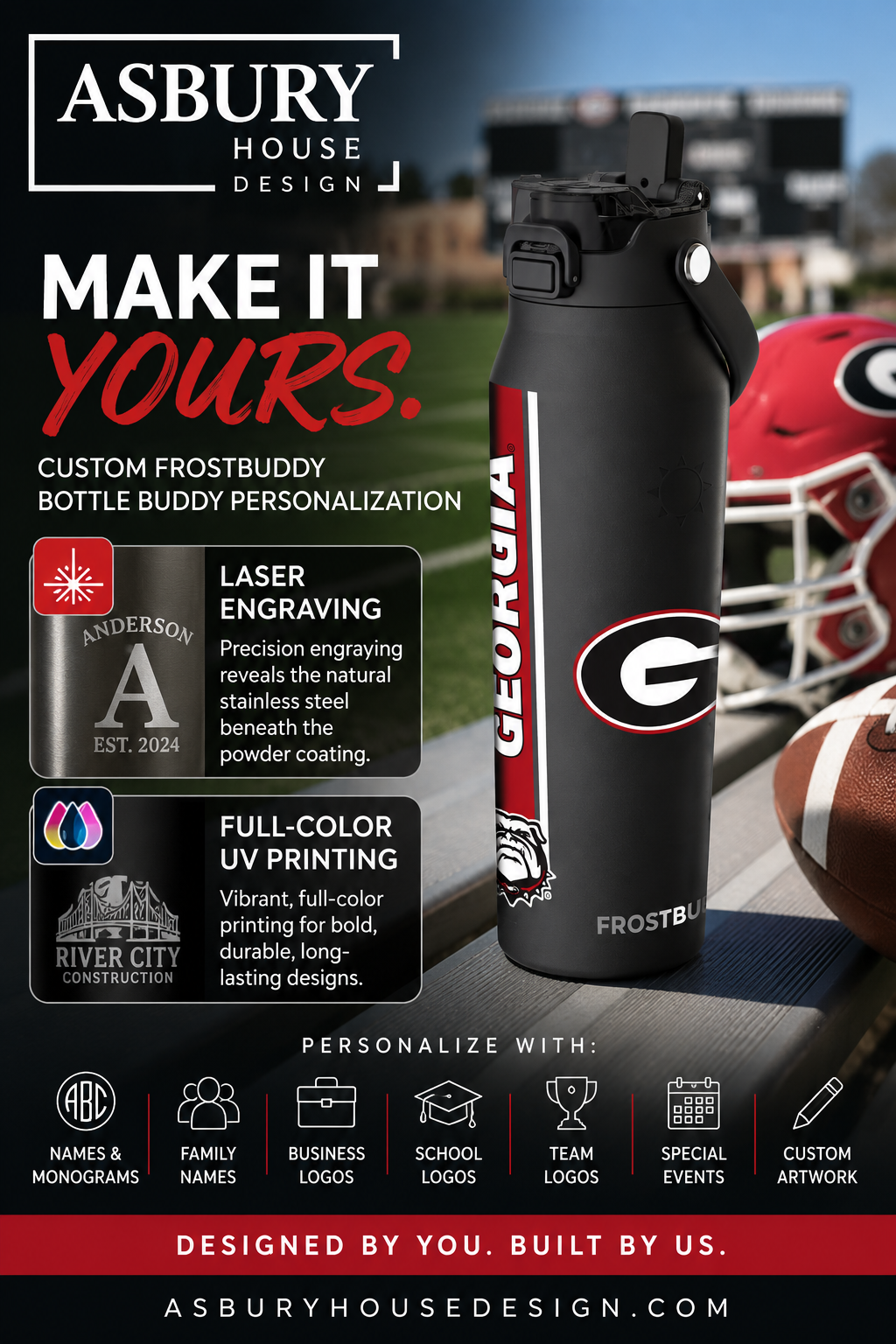 FrostBuddy Bottle Buddy 32oz - Georgia Bulldogs Black - Image 4