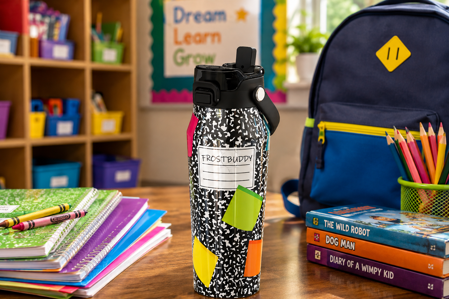 FrostBuddy Bottle Buddy 24oz - Composition Notebook