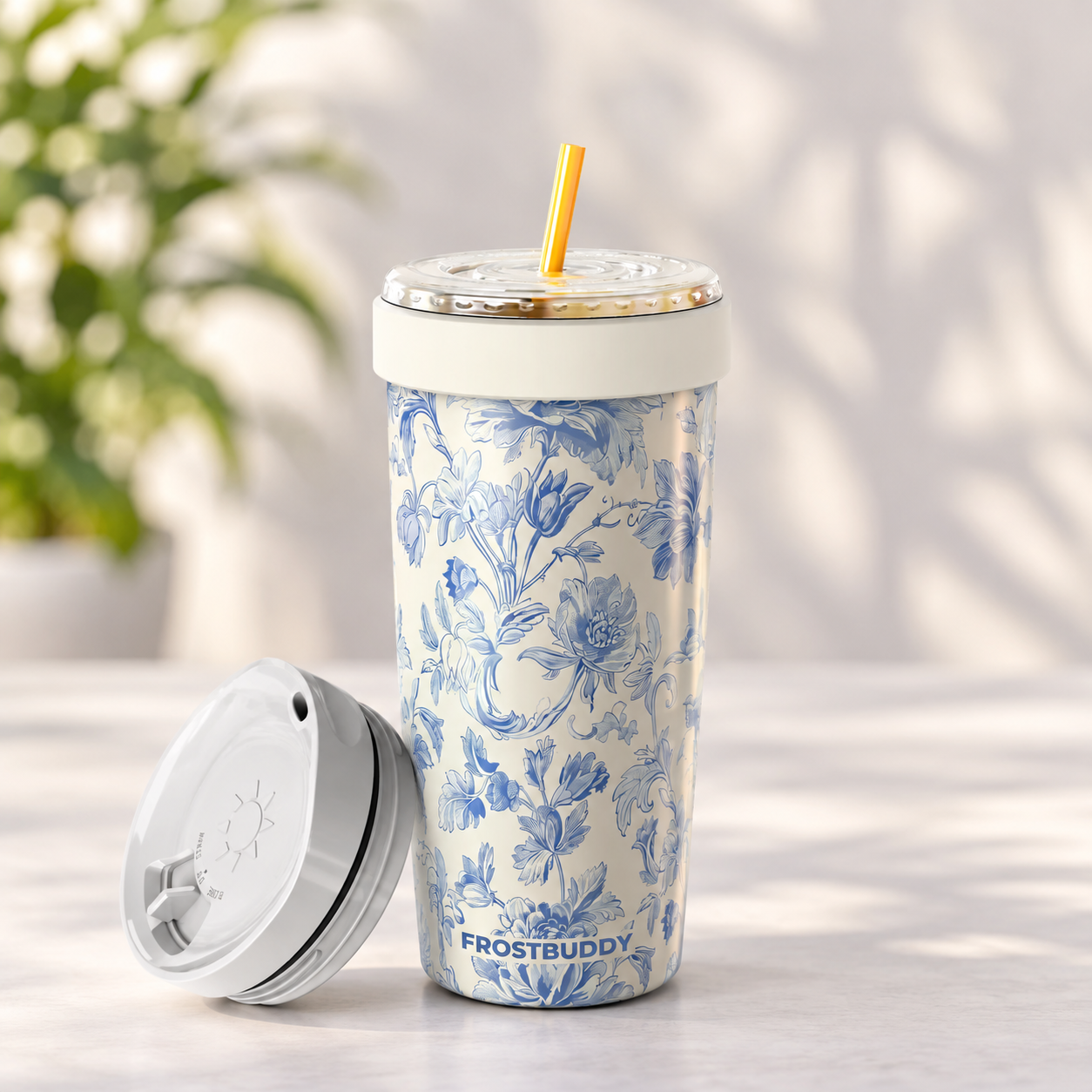 FrostBuddy To-Go Buddy 30oz - Blue Floral - Image 3