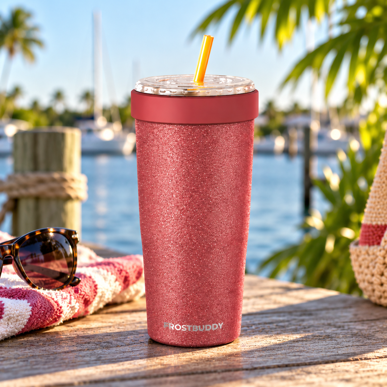 FrostBuddy To-Go Buddy 30oz - Burgundy Glitz - Image 3