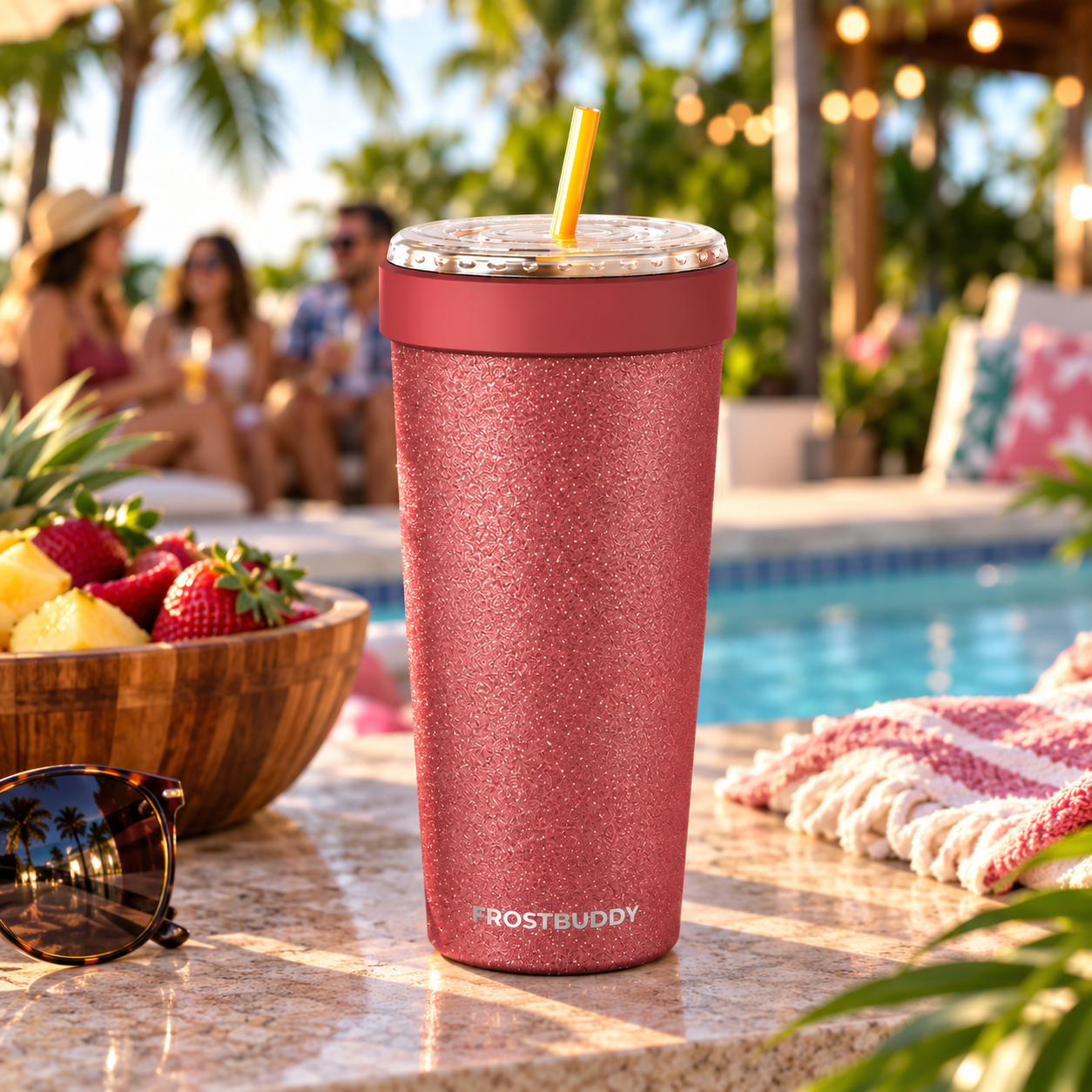 FrostBuddy To-Go Buddy 30oz - Burgundy Glitz - Image 4