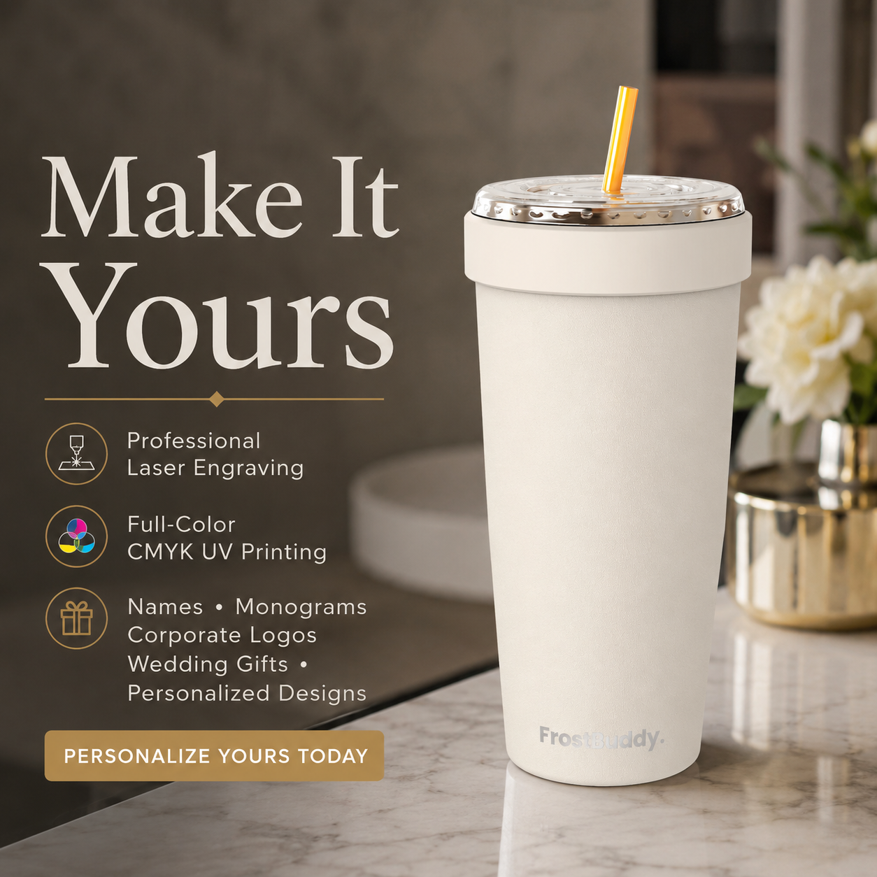 FrostBuddy To-Go Buddy 30oz - Cream - Image 2