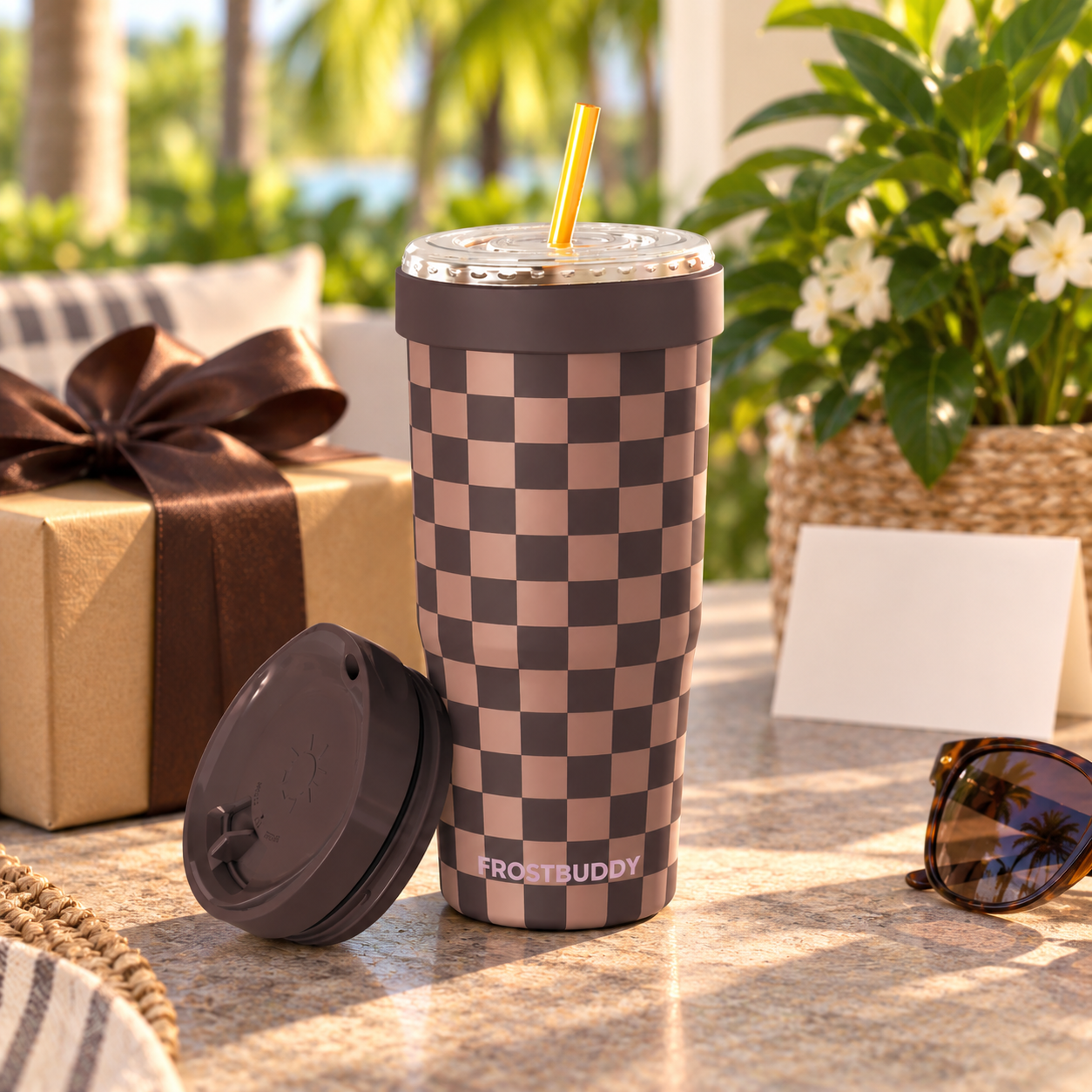 FrostBuddy To-Go Buddy 30oz - Espresso Checkered - Image 2