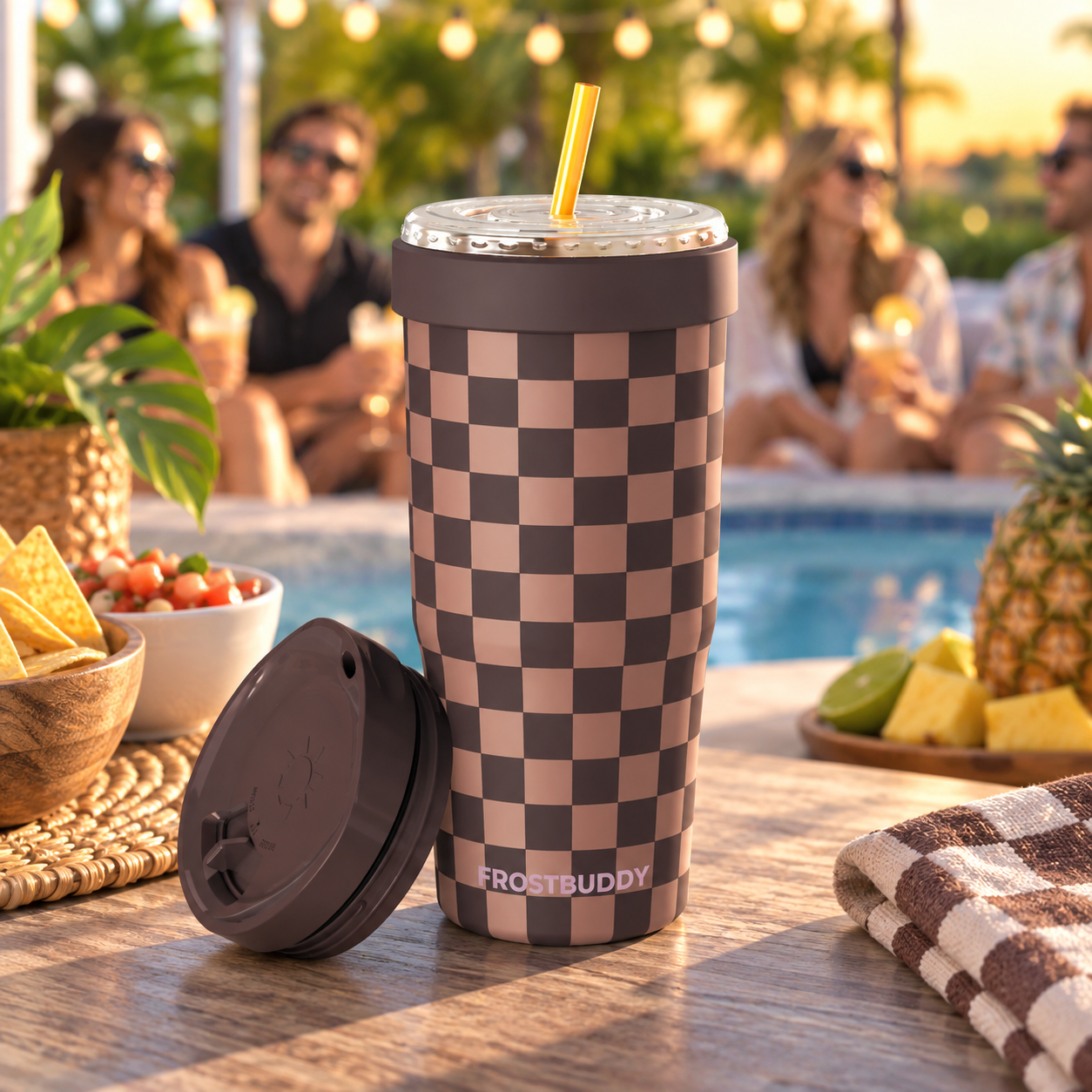 FrostBuddy To-Go Buddy 30oz - Espresso Checkered - Image 3