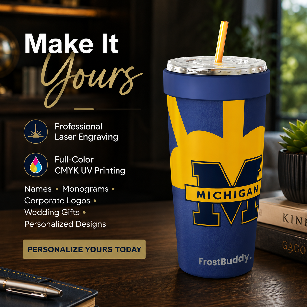 FrostBuddy To-Go Buddy 30oz - Michigan Wolverines | Gameday - Image 2