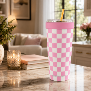 FrostBuddy To-Go Buddy 30oz - Pink Checkered