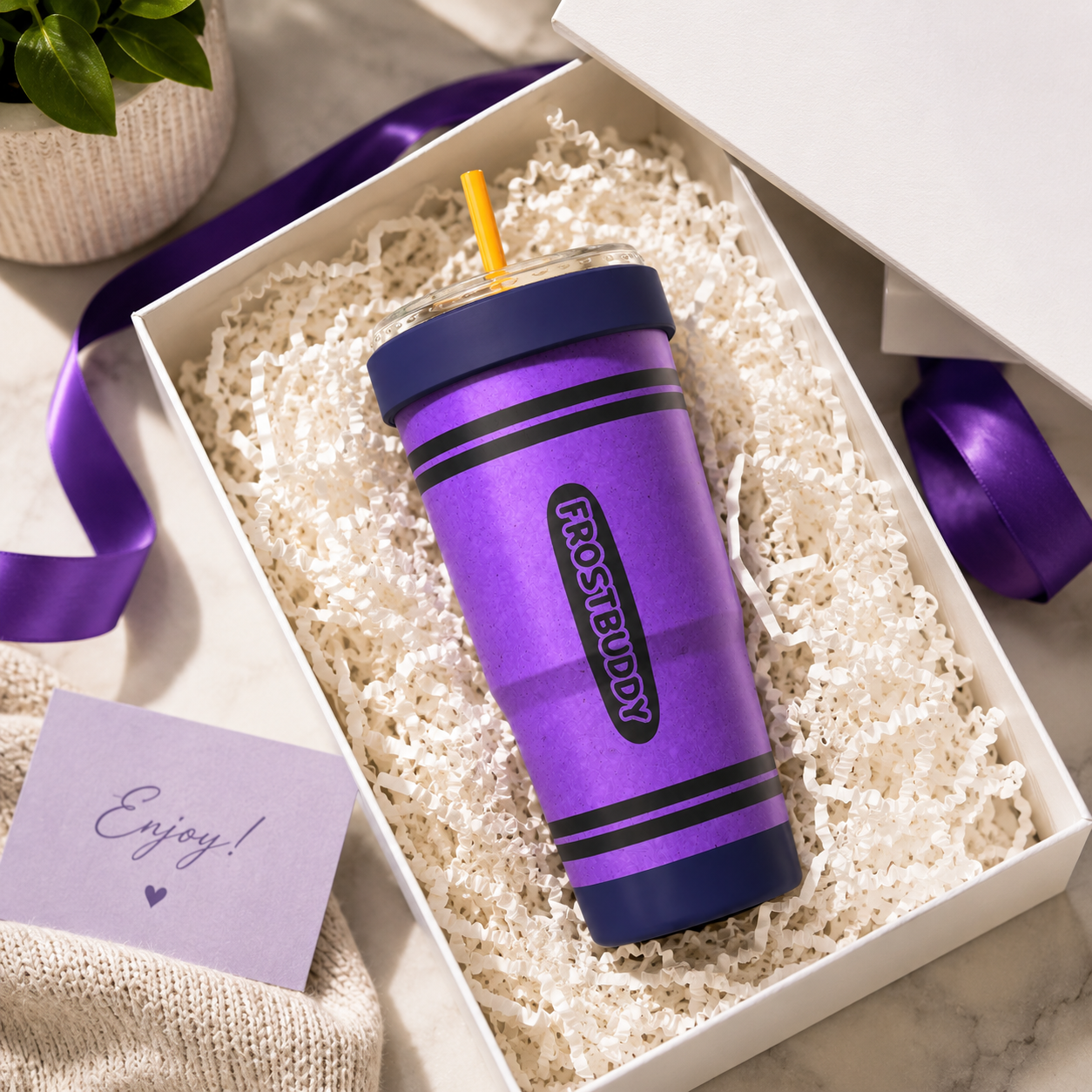 FrostBuddy To-Go Buddy 30oz - Purple Crayon - Image 3