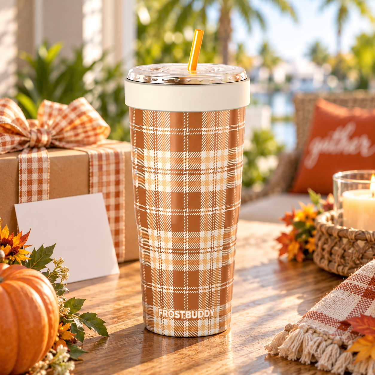 FrostBuddy To-Go Buddy 30oz - Pumpkin Patch Plaid - Image 3