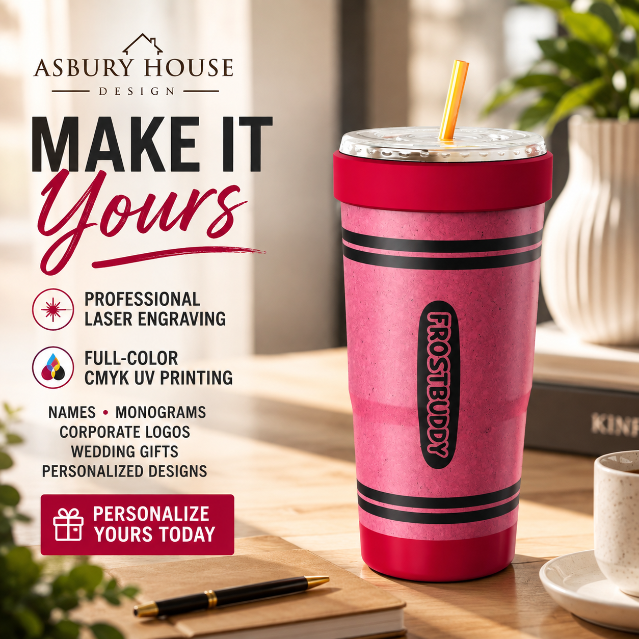 FrostBuddy To-Go Buddy 30oz - Red Crayon - Image 3