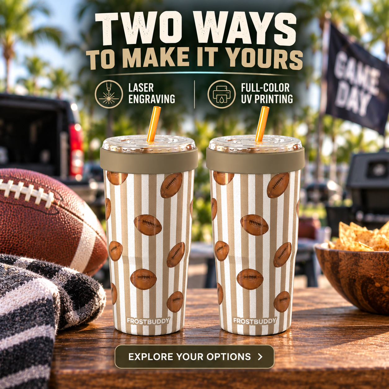 FrostBuddy To-Go Buddy 30oz - Vintage Football - Image 3