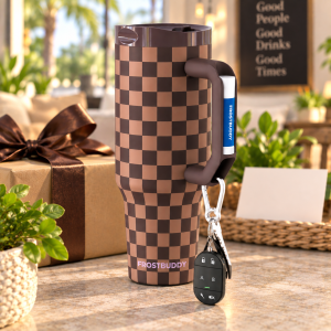 Alternative view of FrostBuddy Thicc Buddy 40oz - Espresso Checkered