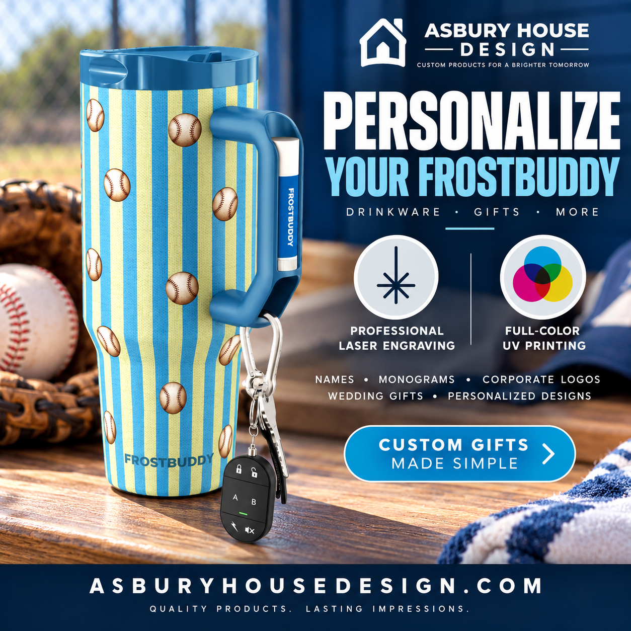 FrostBuddy Thicc Buddy 40oz - Vintage Baseball - Image 2