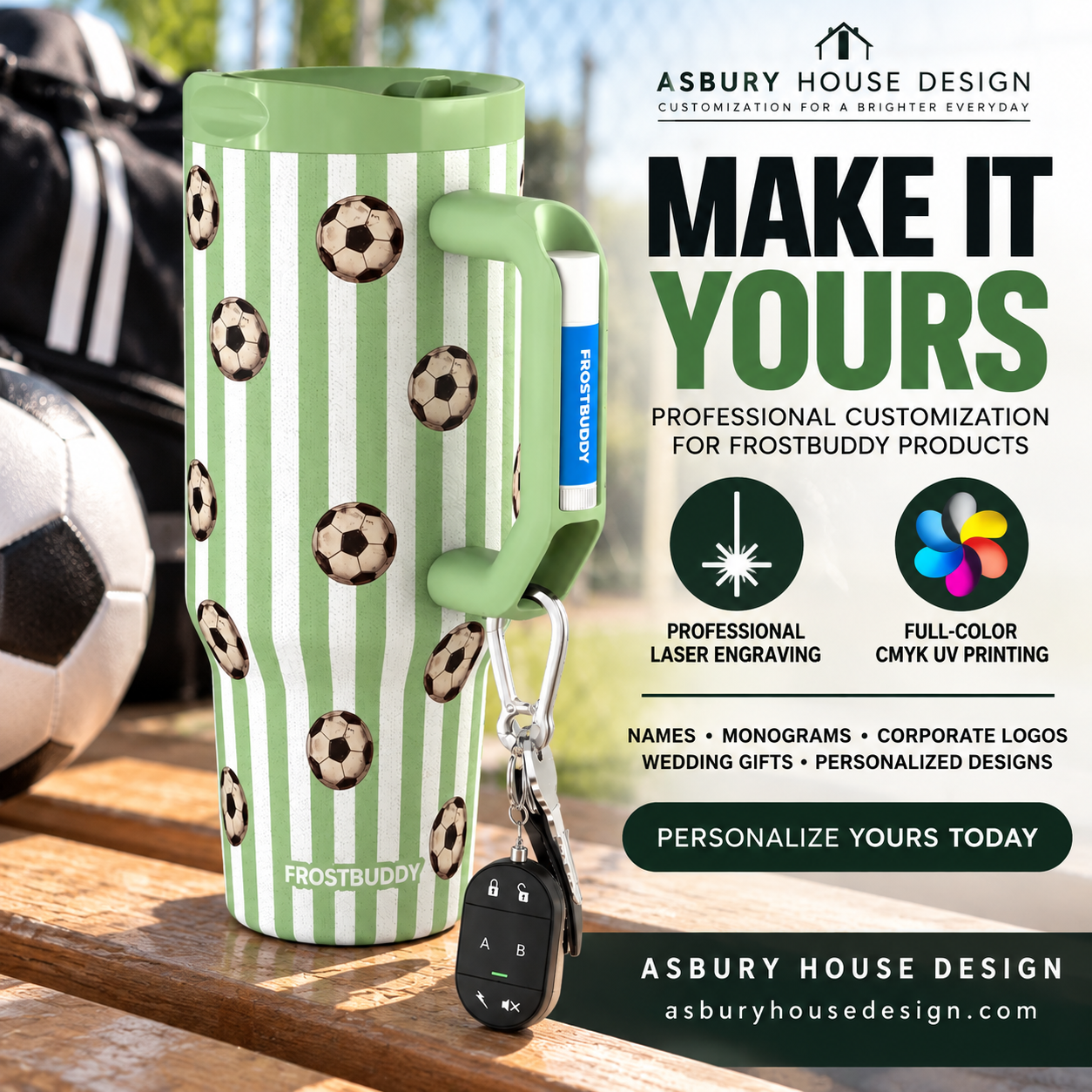 FrostBuddy Thicc Buddy 40oz - Vintage Soccer - Image 2